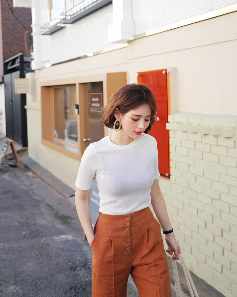 ショートスリーブリブTシャツ・全4色 | DHOLIC | 詳細画像16