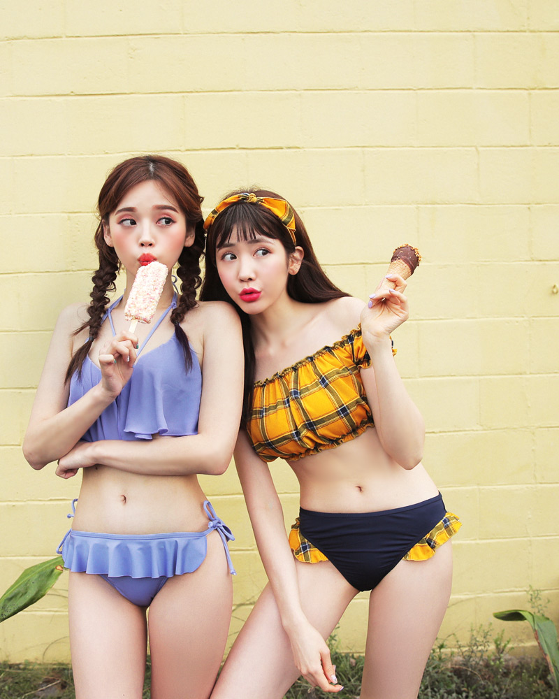 ヘアスカーフSETシャーリングチェックビキニ・全3色 | DHOLIC | 詳細画像17