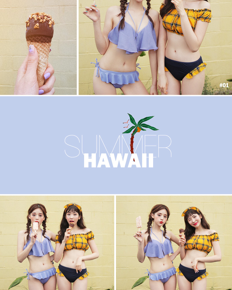 ヘアスカーフSETシャーリングチェックビキニ・全3色 | DHOLIC | 詳細画像23