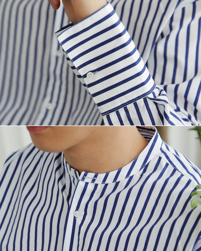 2TYPEワイドカフスバンドカラーシャツ・全4色 | 詳細画像9