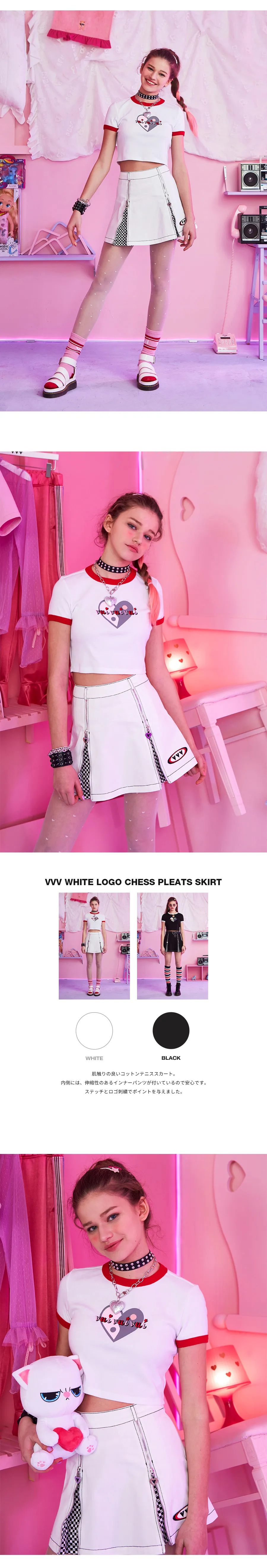 *VVV*ホワイトロゴチェスプリーツスカート | 詳細画像3