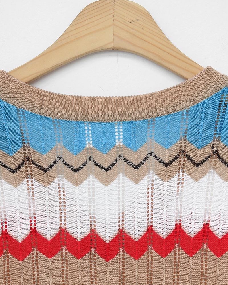 Vネックジグザグ配色ニット・全3色 | DHOLIC PLUS | 詳細画像27