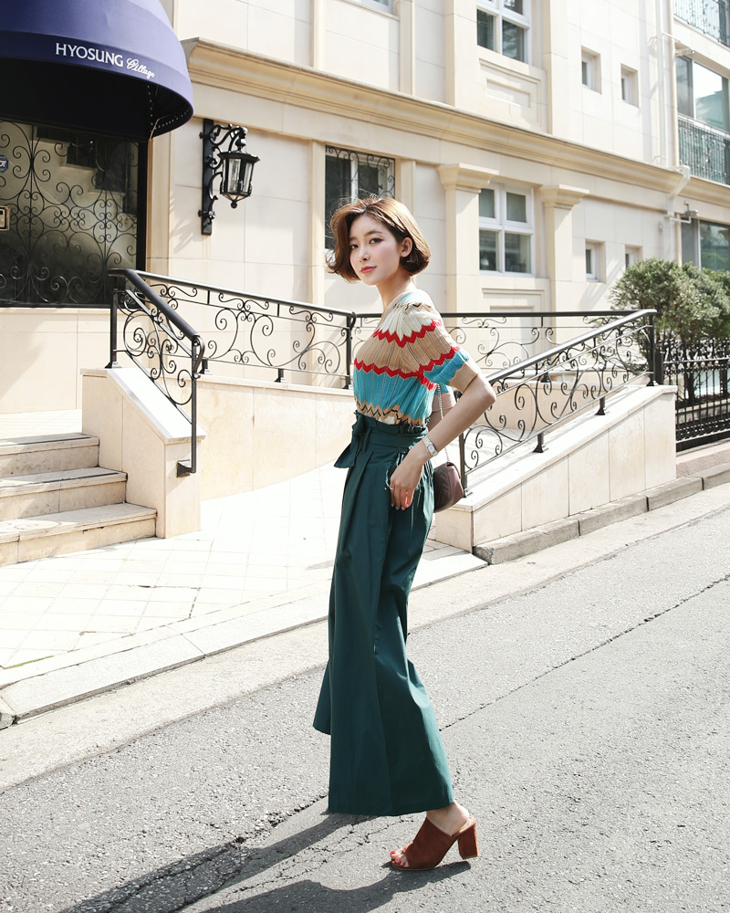 Vネックジグザグ配色ニット・全3色 | DHOLIC PLUS | 詳細画像3