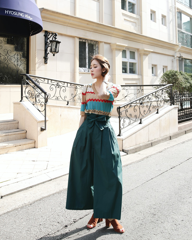 Vネックジグザグ配色ニット・全3色 | DHOLIC PLUS | 詳細画像7