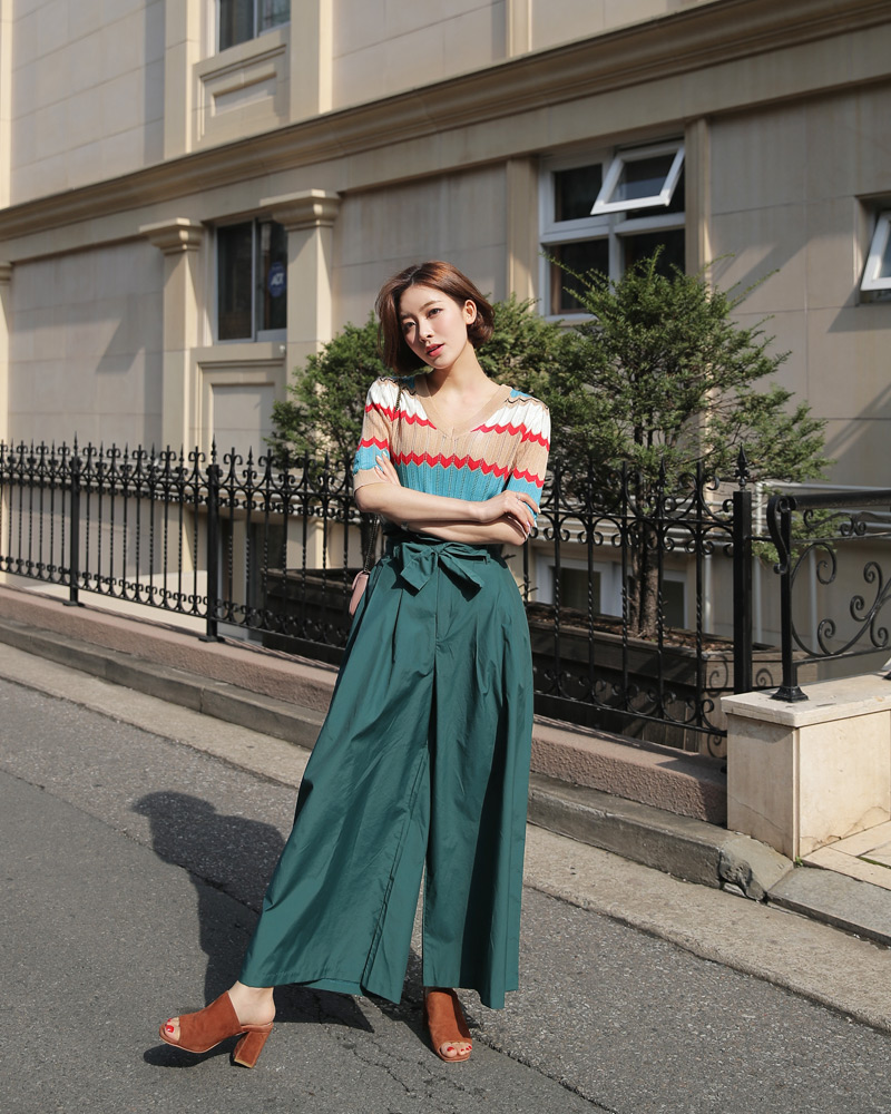 Vネックジグザグ配色ニット・全3色 | DHOLIC PLUS | 詳細画像19