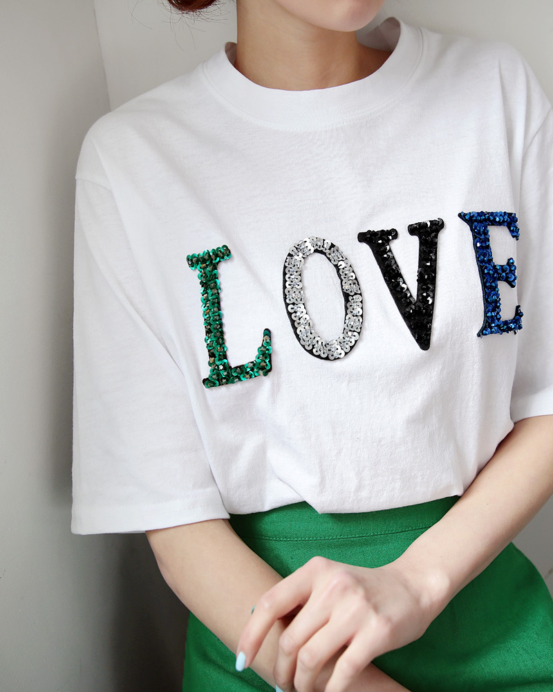 LOVEディテールTシャツ・全2色 | DHOLIC | 詳細画像3
