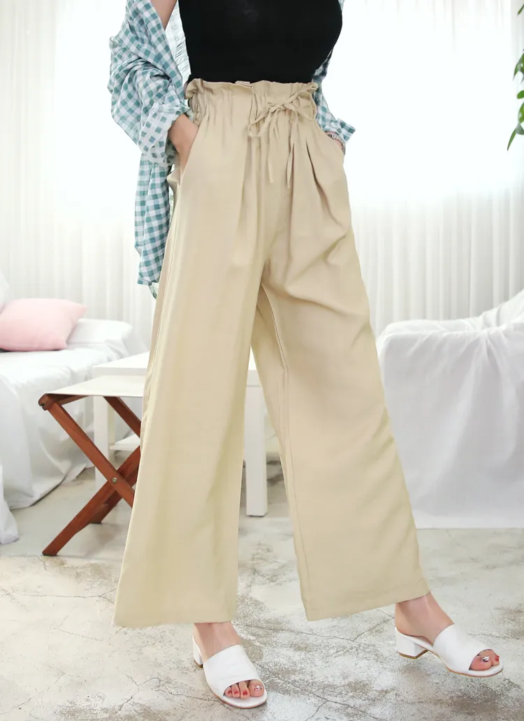 ストリングハイウエストワイドパンツ・全2色 | DHOLIC | 詳細画像1