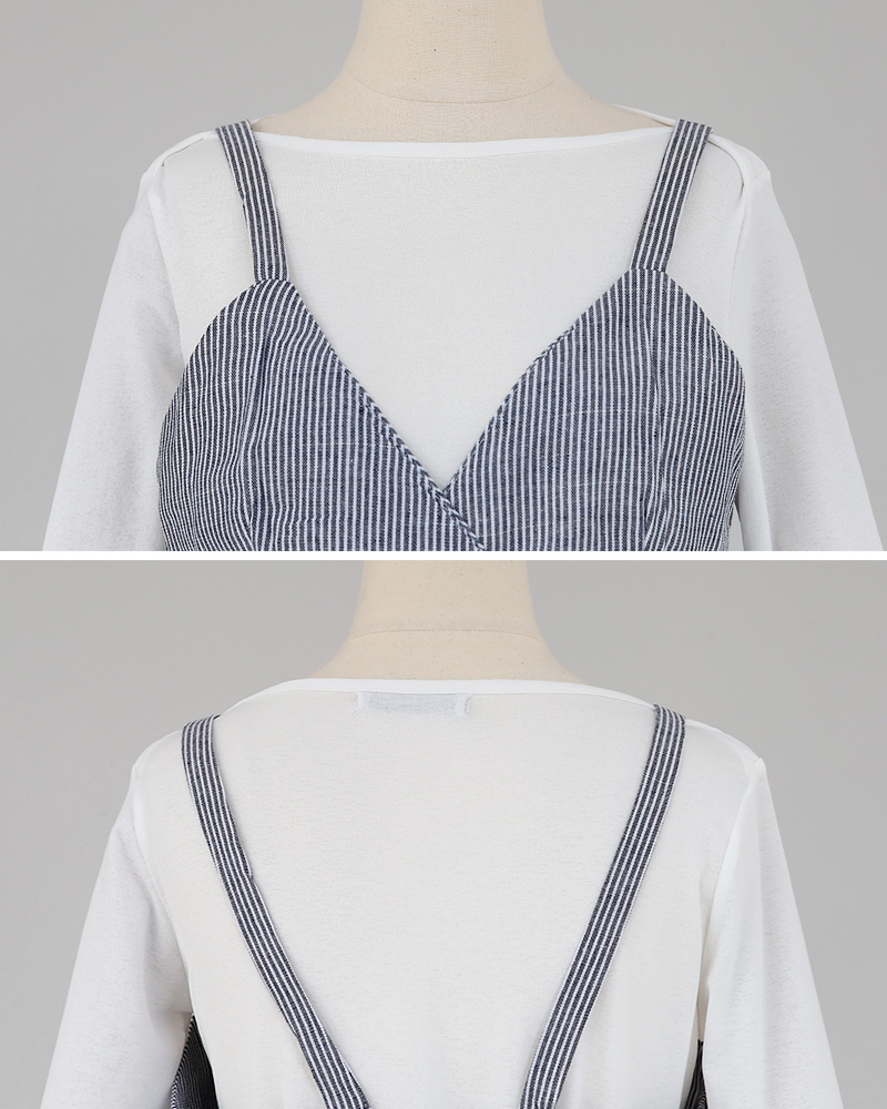 Tシャツ&ストライプビスチェ&スカート3SET・全1色 | DHOLIC | 詳細画像30