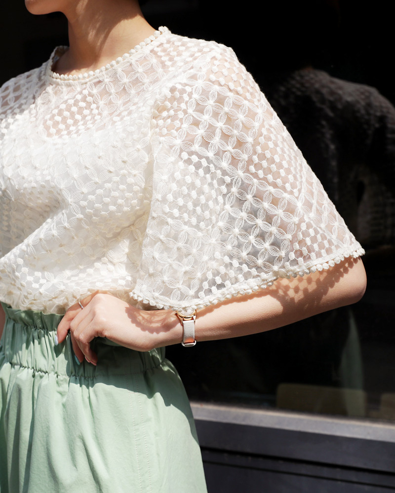 キャミSETフレアスリーブレースブラウス・全1色 | DHOLIC PLUS | 詳細画像9