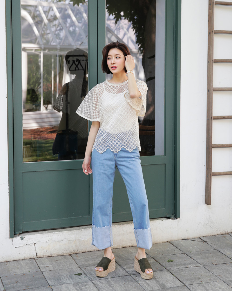 キャミSETフレアスリーブレースブラウス・全1色 | DHOLIC PLUS | 詳細画像24