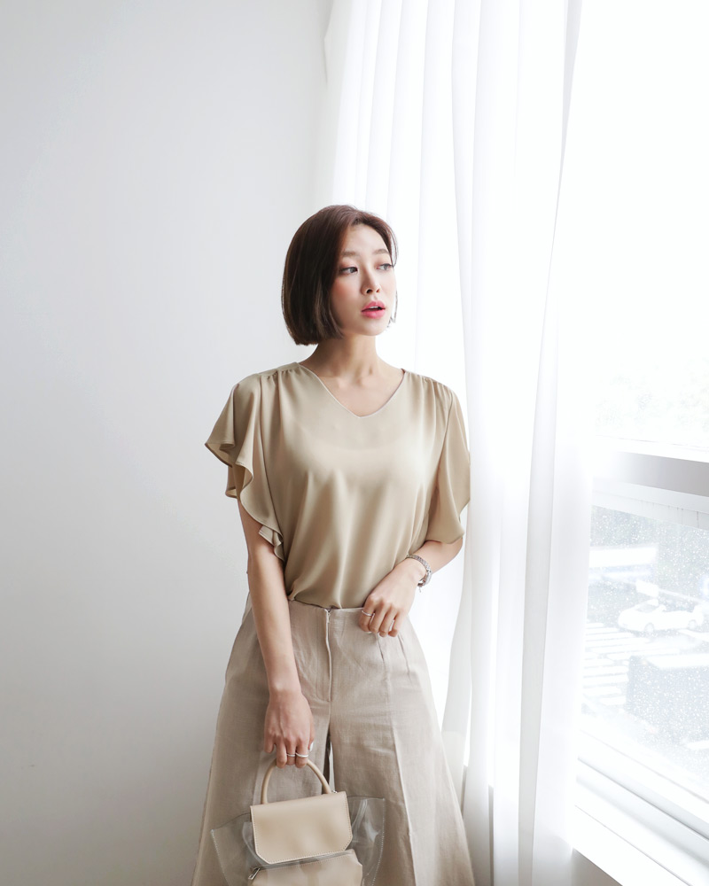 Vネックラッフルスリーブブラウス・全5色 | DHOLIC PLUS | 詳細画像20