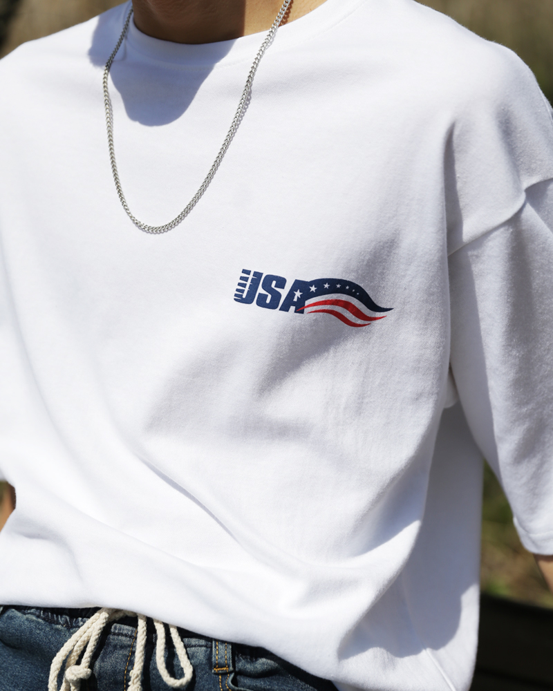 USAバックレタリングTシャツ・全3色 | 詳細画像9
