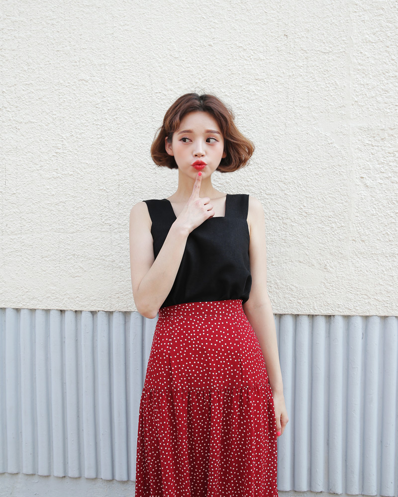 リネン混スクエアスリーブレス&ワイドパンツSET・全4色 | DHOLIC | 詳細画像26