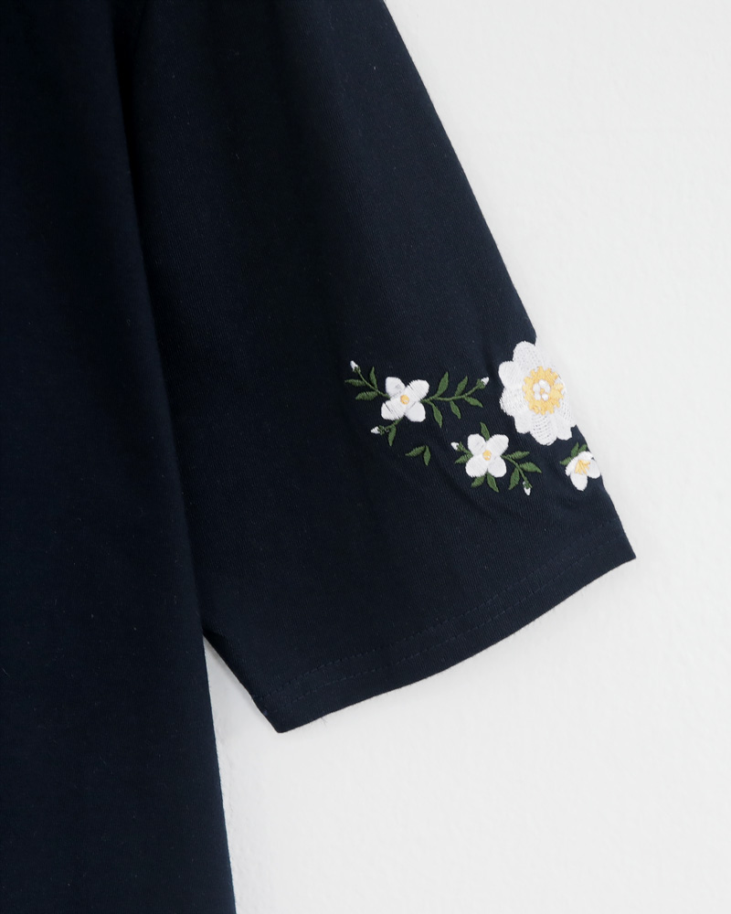 花柄刺繍ハーフスリーブTシャツ・全2色 | DHOLIC | 詳細画像23