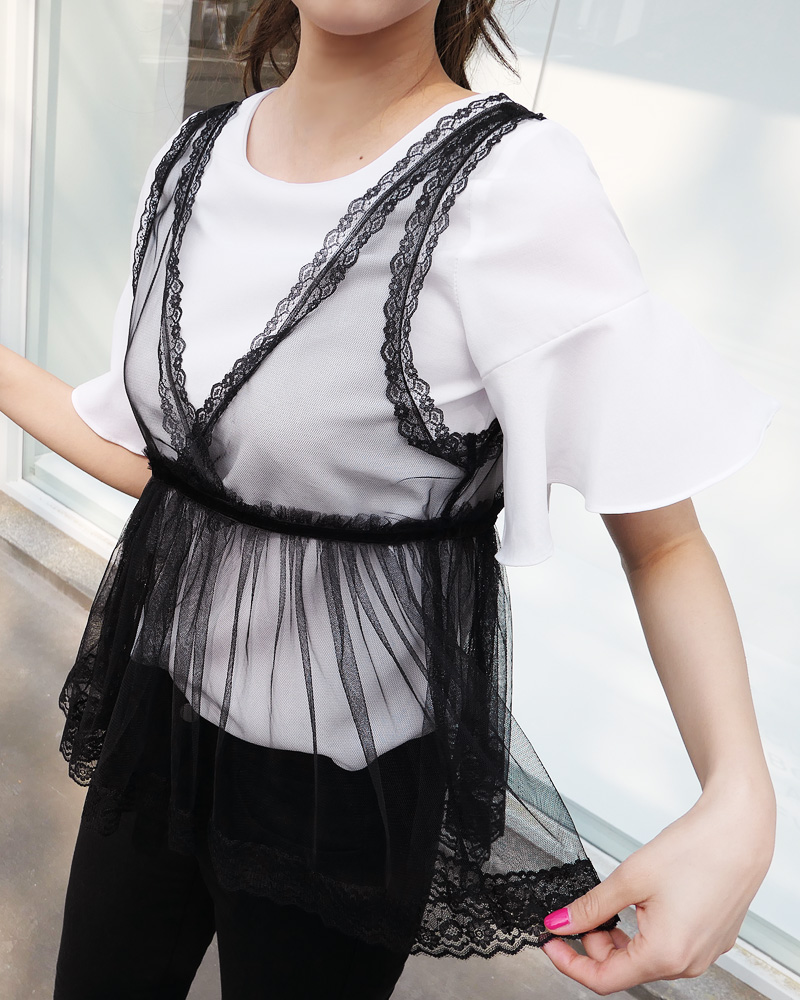 ラウンドラッフルスリーブブラウス・全5色 | DHOLIC | 詳細画像19