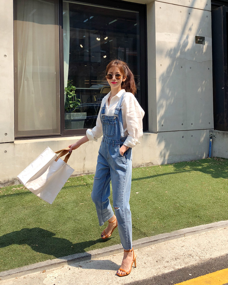 カットオフデニムサロペット・全1色 | DHOLIC | 詳細画像2