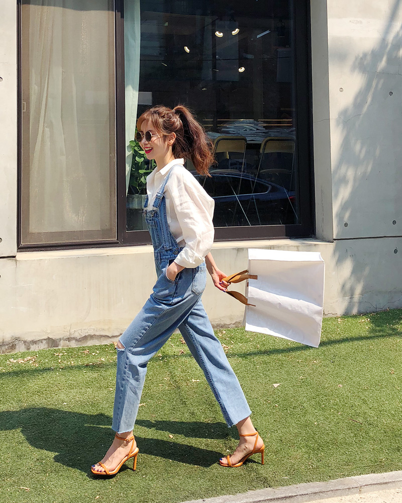 カットオフデニムサロペット・全1色 | DHOLIC | 詳細画像3