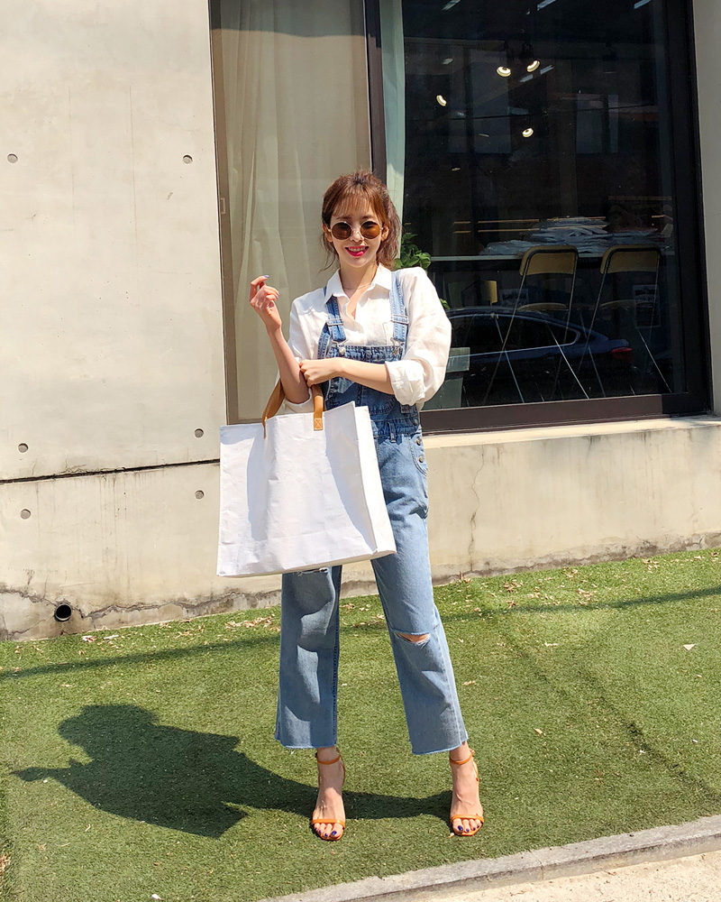 カットオフデニムサロペット・全1色 | DHOLIC | 詳細画像4