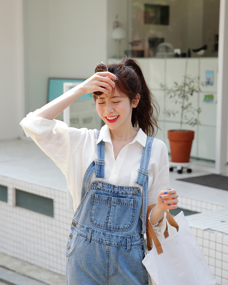 カットオフデニムサロペット・全1色 | DHOLIC | 詳細画像5