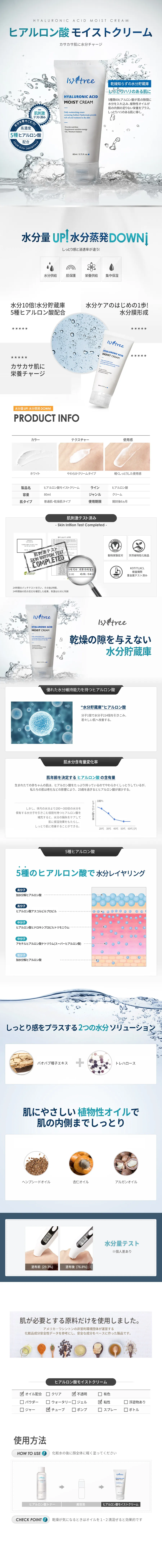 [イズアンドツリー]ヒアルロン酸モイスチャークリーム80ml | 詳細画像2