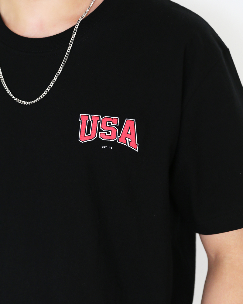 USAロゴプリント半袖Tシャツ・全2色 | 詳細画像3