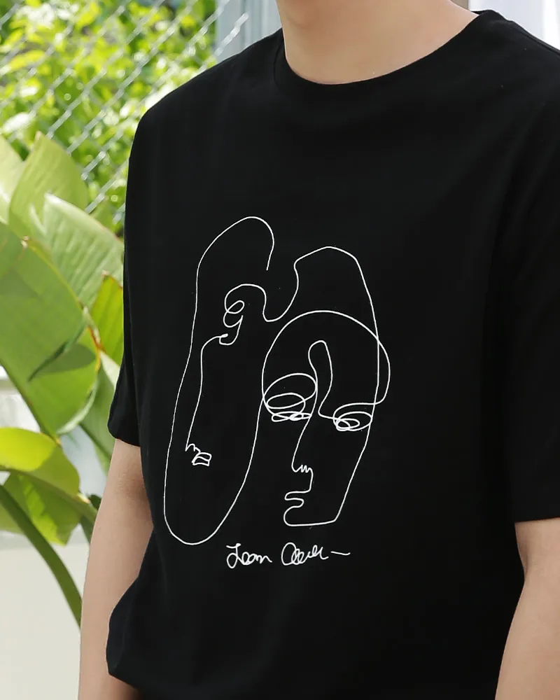 ユニークフェイスイラストTシャツ・全2色 | 詳細画像3