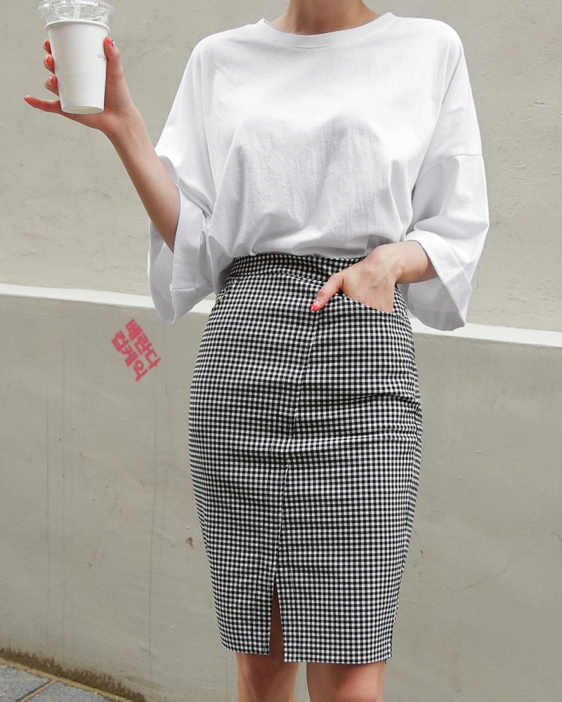 チェックスリットタイトスカート・全2色 | DHOLIC | 詳細画像2