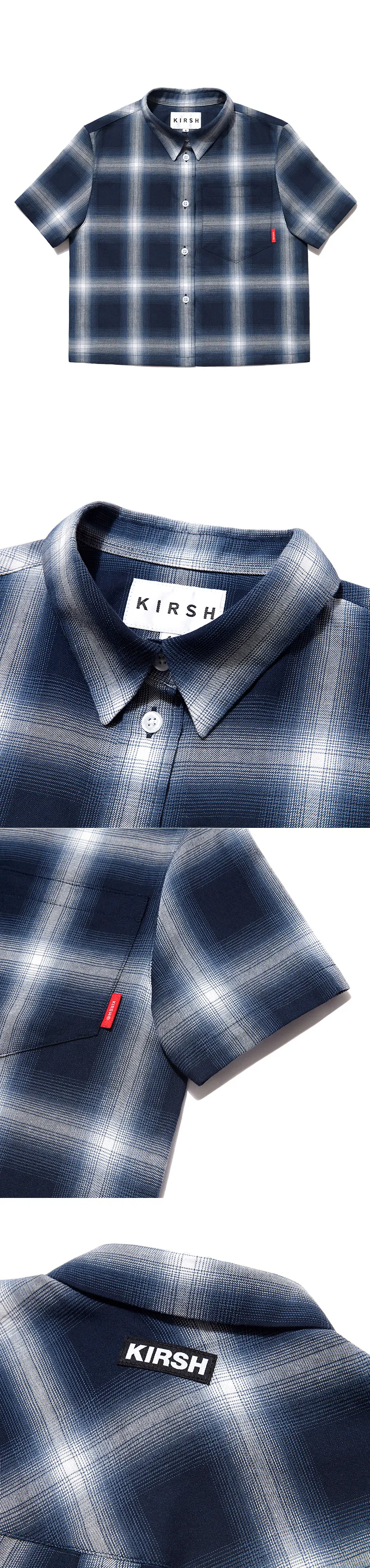 *KIRSH*クロップドチェックシャツHSネイビー | 詳細画像4