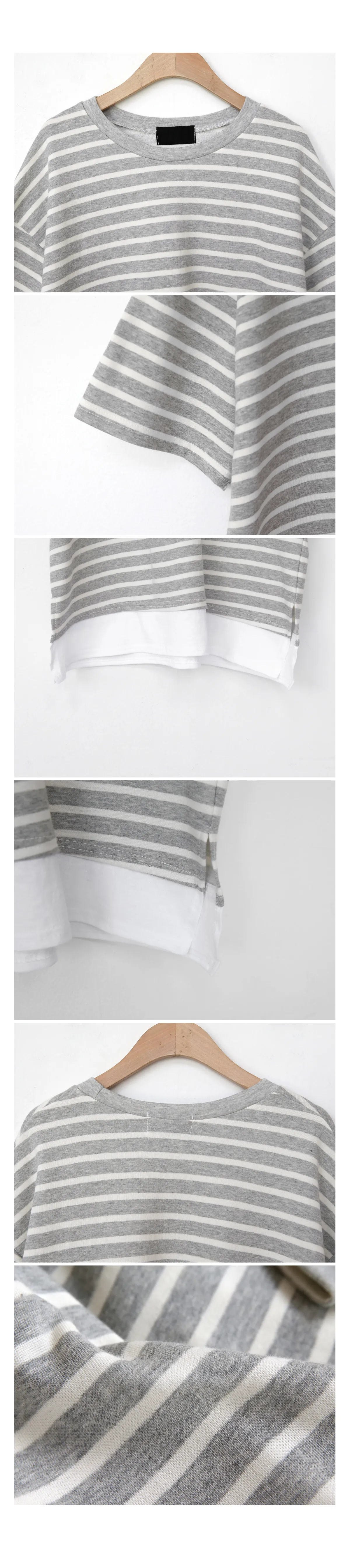 レイヤードボーダーTシャツ&ワイドパンツSET・全3色 | DHOLIC PLUS | 詳細画像12