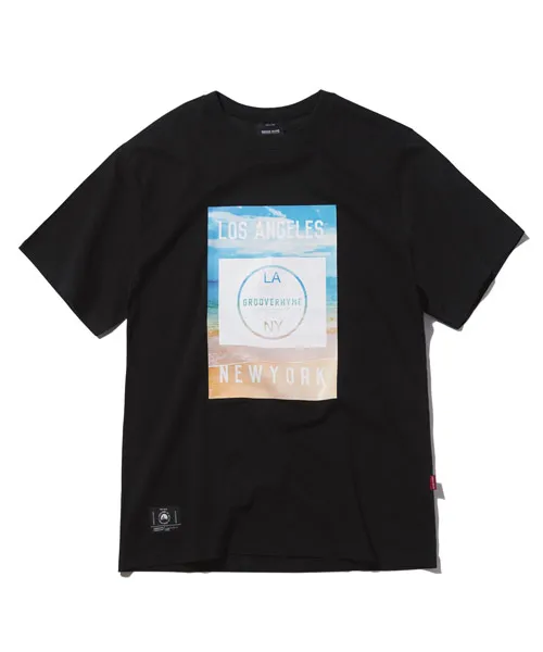 *GROOVE RHYME*LAビーチフォトプリントTシャツ1BK | 詳細画像1