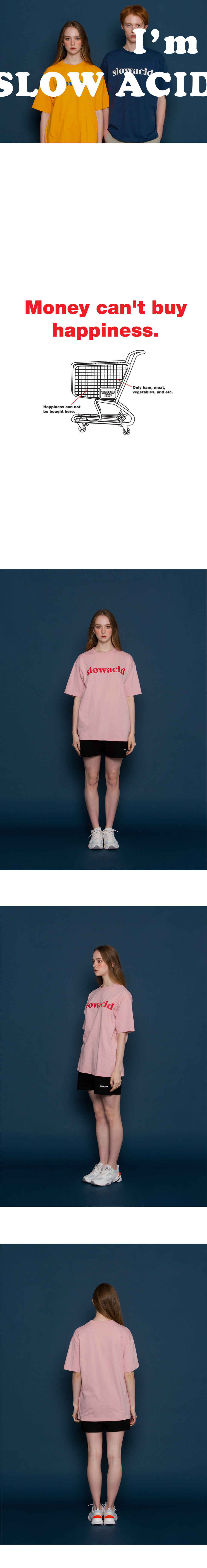 *SLOWACID*ユニセックスクラシックロゴショートTシャツ(ピンク) | 詳細画像2