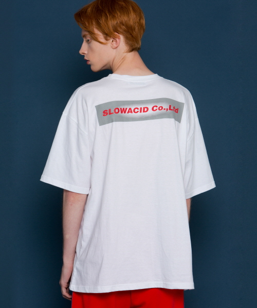 *SLOWACID*ユニセックスグラデーションショートTシャツ(ホワイト) | 詳細画像1