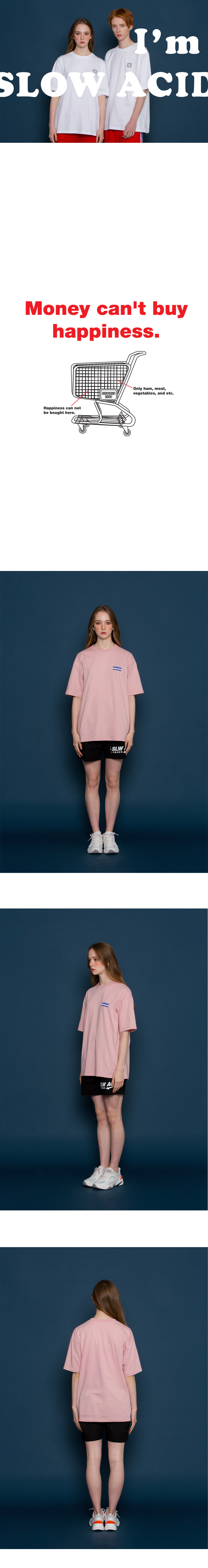 *SLOWACID*ユニセックスアンダーラインロゴショートTシャツ(ピンク) | 詳細画像2