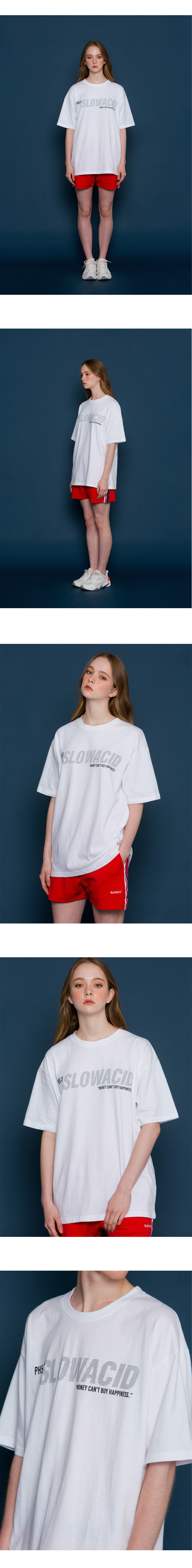 *SLOWACID*ユニセックスドッグロゴショートTシャツ(ホワイト) | 詳細画像3