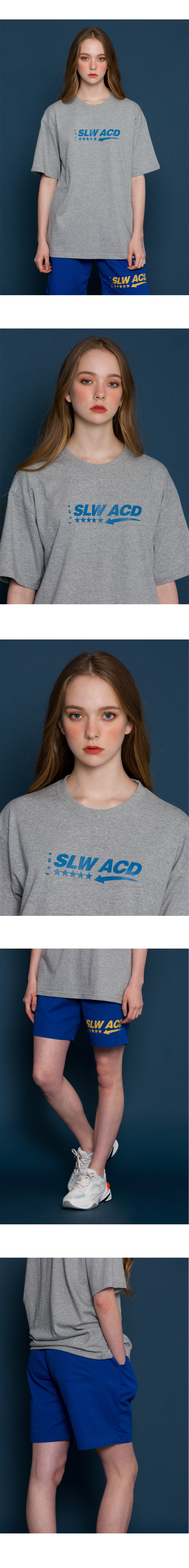 *SLOWACID*ユニセックススターロゴショートTシャツ(グレー) | 詳細画像3