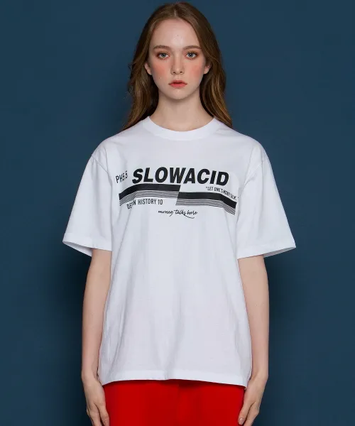 *SLOWACID*ユニセックスpH5.5ロゴショートTシャツ(ホワイト) | 詳細画像1