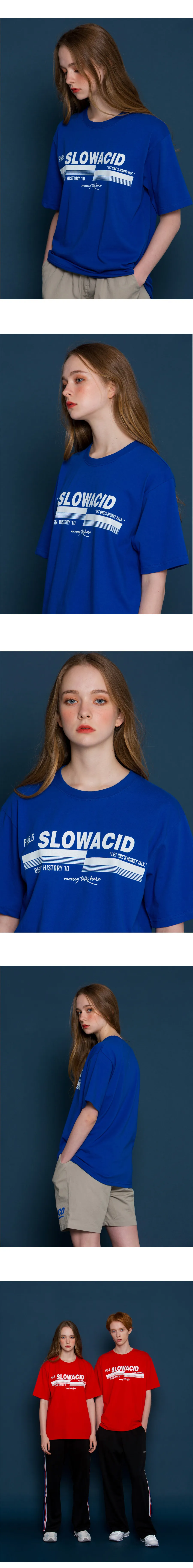 *SLOWACID*ユニセックスpH5.5ロゴショートTシャツ(ブルー) | 詳細画像3