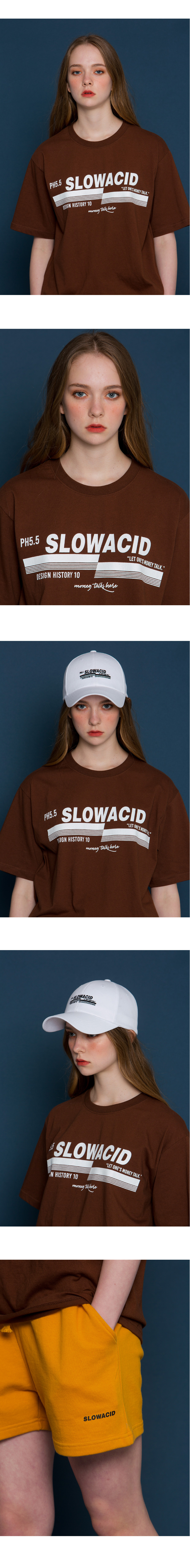 *SLOWACID*ユニセックスpH5.5ロゴショートTシャツ(ブラウン) | 詳細画像3