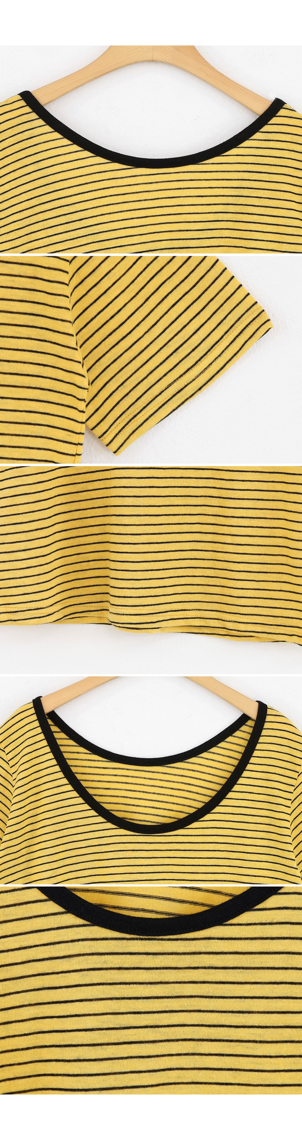リネンUネックボーダーTシャツ・全4色 | DHOLIC | 詳細画像9