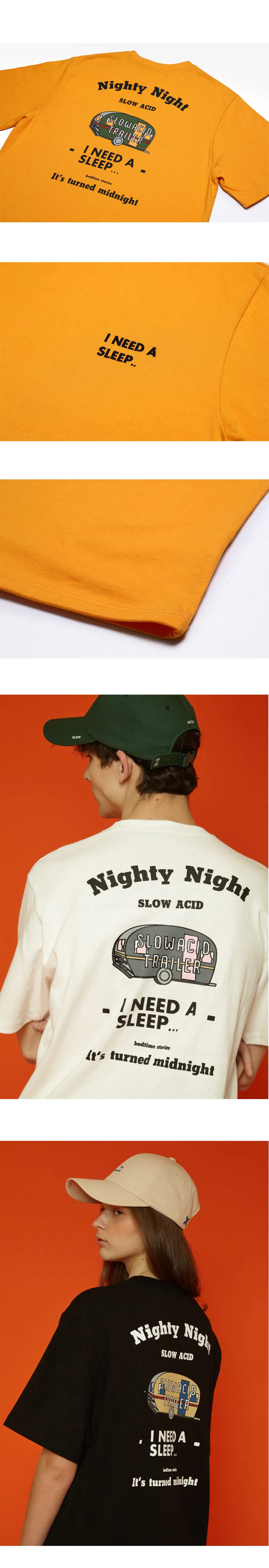 *SLOWACID*ユニセックストレーラーショートTシャツイエロー | 詳細画像3