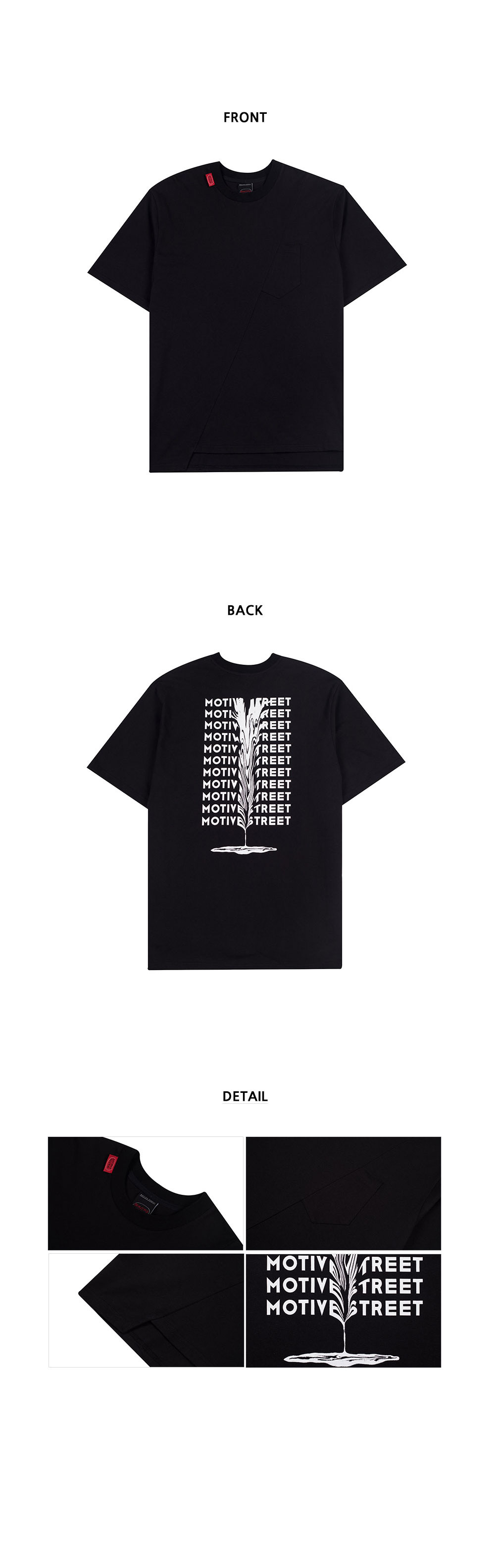 *MOTIVESTREET*バックレタリングTシャツブラック | 詳細画像3