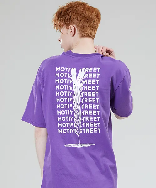 *MOTIVESTREET*バックレタリングTシャツパープル | 詳細画像1
