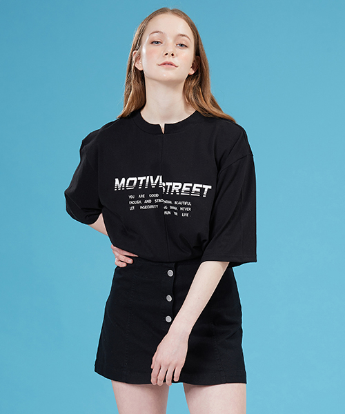 *MOTIVESTREET*リワークTシャツブラック | 詳細画像1