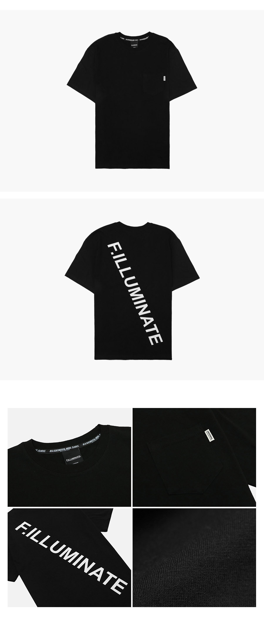 *F.ILLUMINATE*ユニセックスリーンロゴTシャツブラック | 詳細画像6