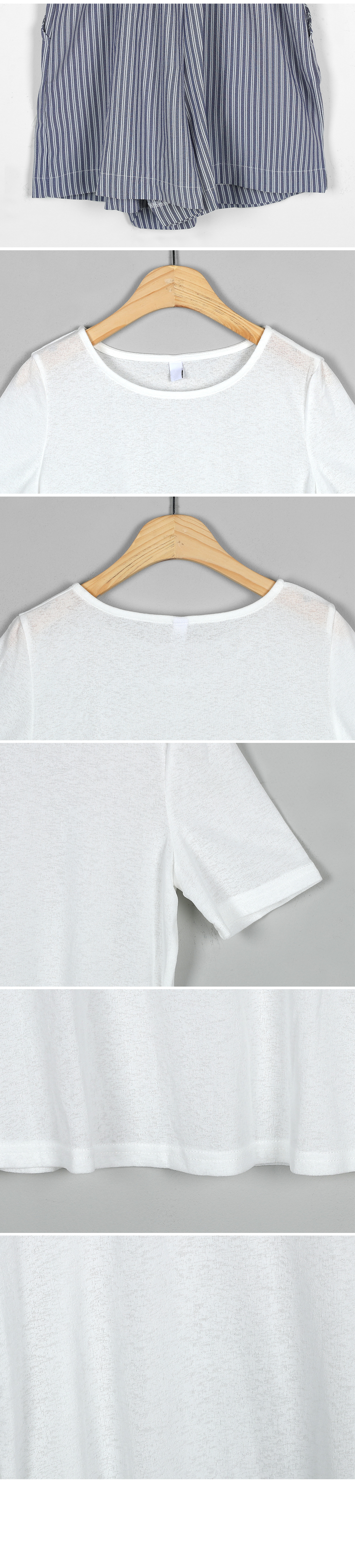 TシャツSETストライプショートオールインワン・全4色 | DHOLIC | 詳細画像7