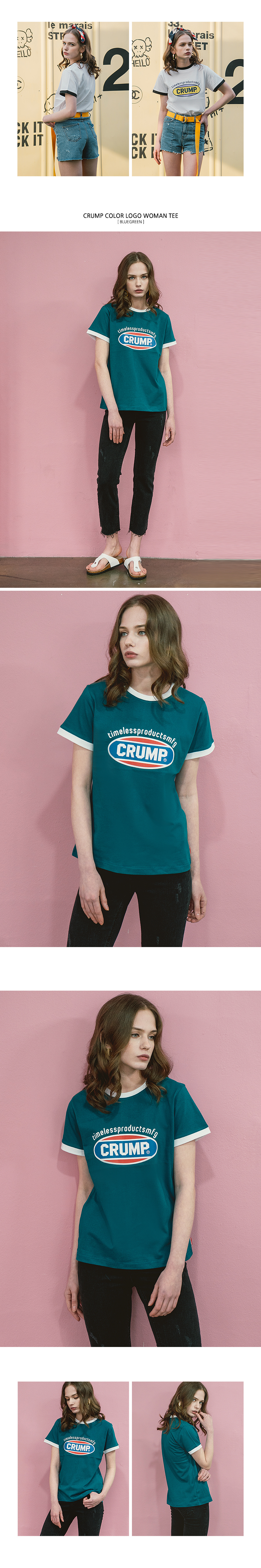 *CRUMP*カラーロゴウーマンTシャツ(ブルーグリーン) | 詳細画像4