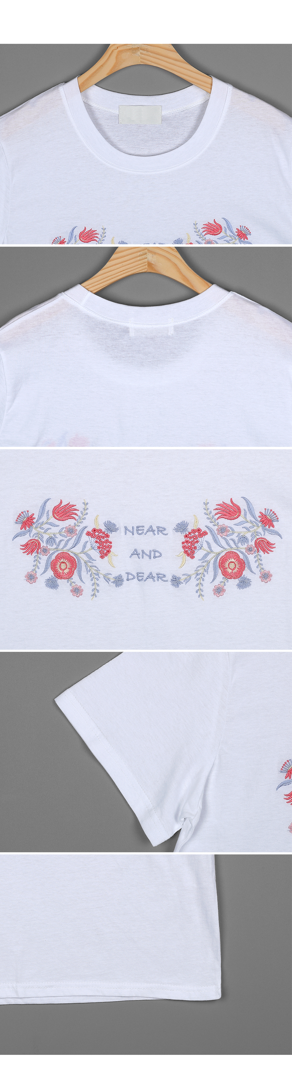 フラワー刺繍レタリングTシャツ・全3色 | DHOLIC | 詳細画像5