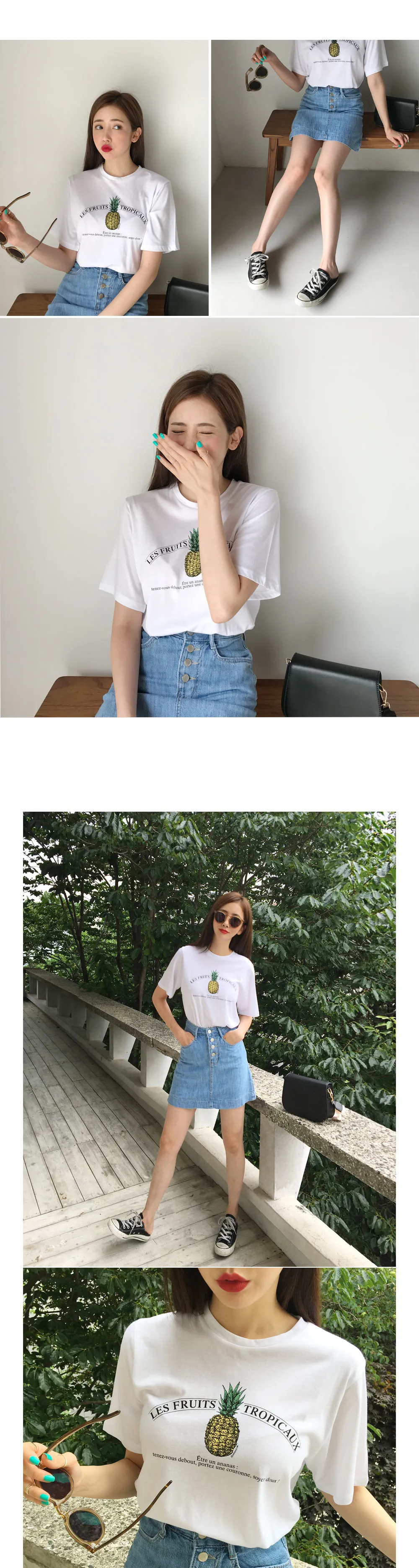 パイナップルプリントTシャツ・全4色 | DHOLIC | 詳細画像7