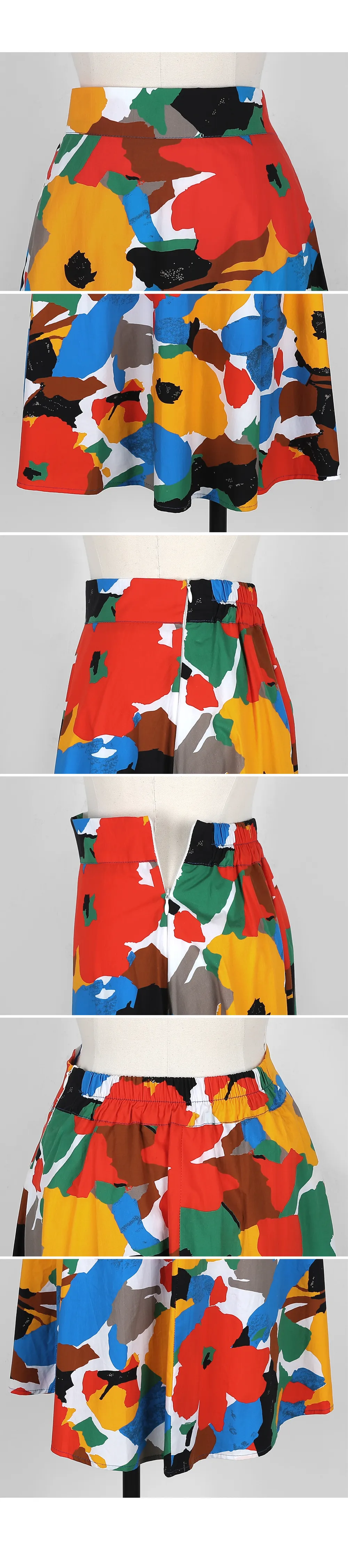 コントラストカラーフローラルスカート・全2色 | DHOLIC | 詳細画像5