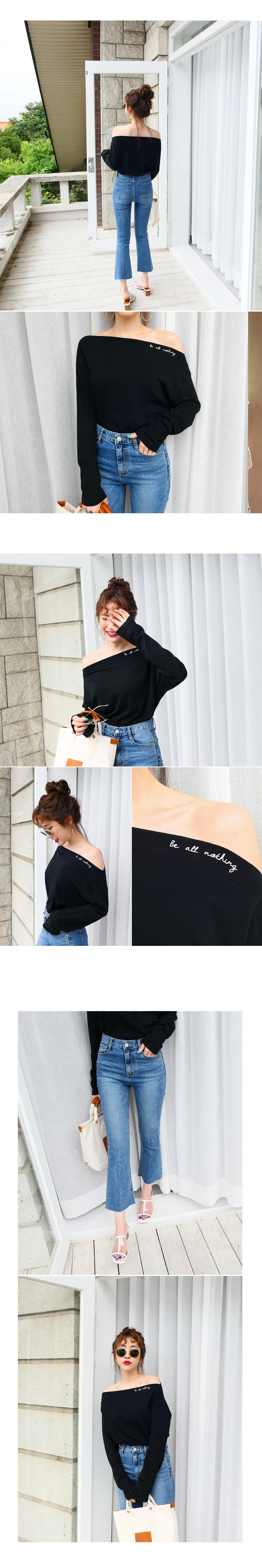 刺繍オフショルダーTシャツ・全4色 | DHOLIC | 詳細画像3